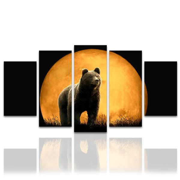 Black Bear Moon 01 – Animal Canvas Wall Art