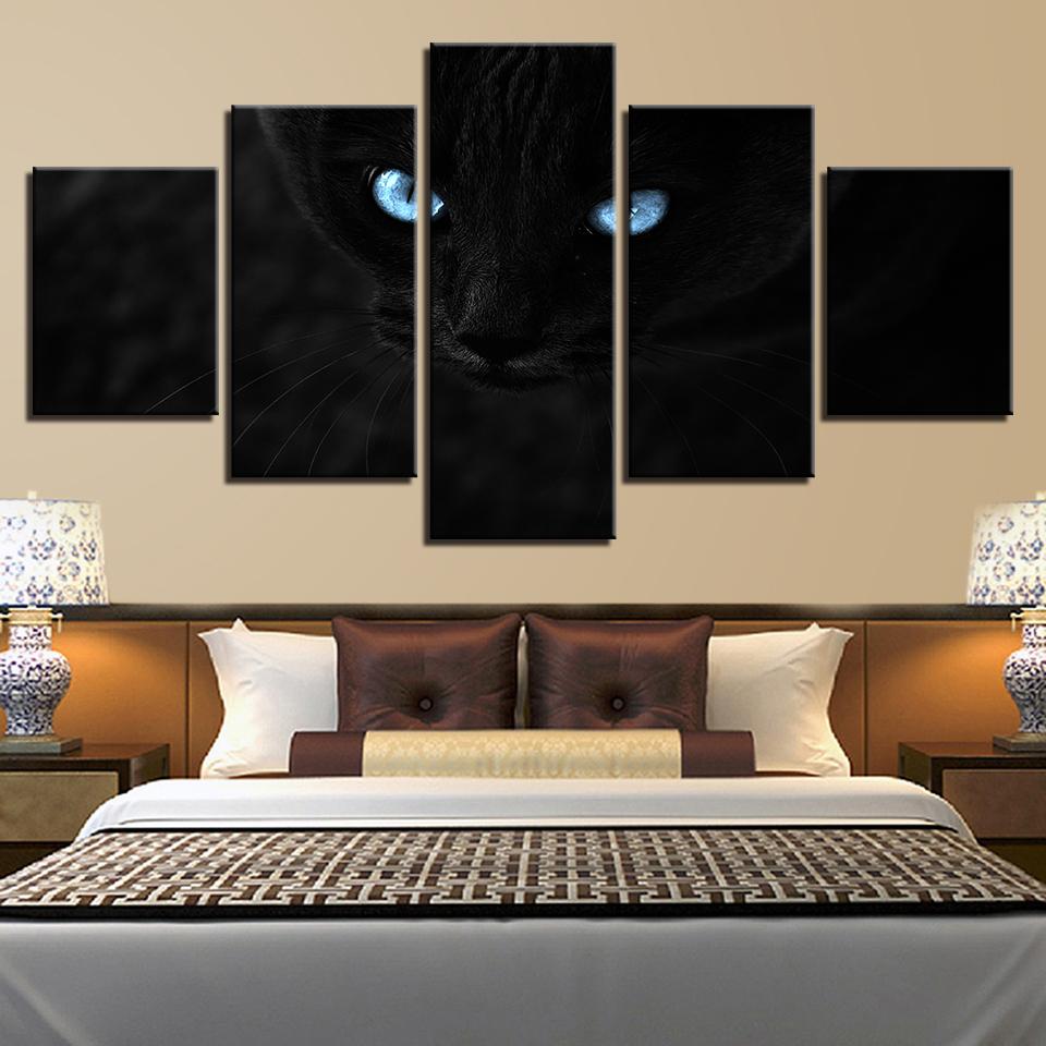 Black Cats Blue Eyes – Animal Canvas Wall Art