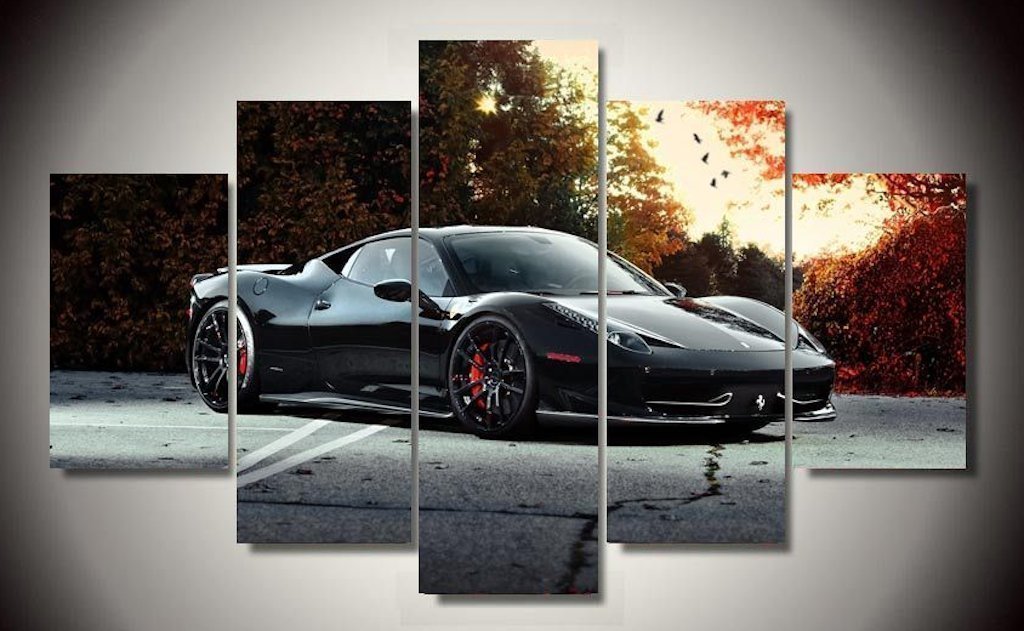 Black Ferrari 458 Italia Exotic Sport Car – Canvas Wall Art