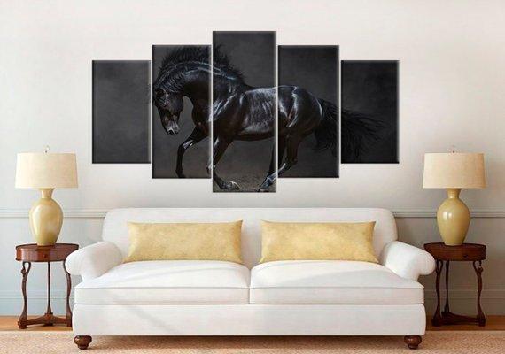 Black Horse Large Black Horse Large – Nature Canvas Wall Art