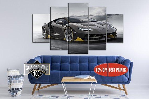 Black Lamborghini, Aventador Car Sport – Automative Canvas Wall Art