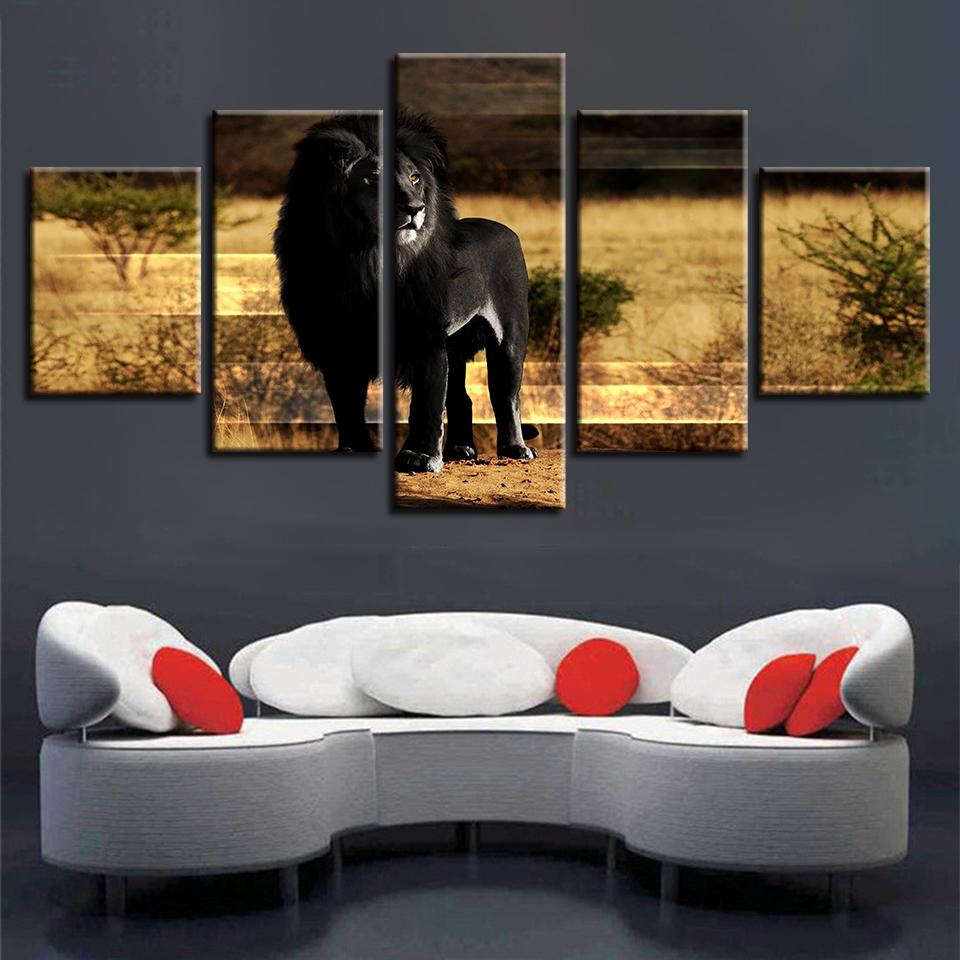 Black Lion 02 – Animal Canvas Wall Art