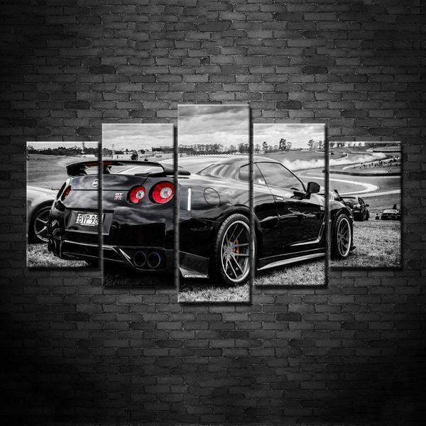 Black Nissan Gtr Sports Car &Amp; Motor – Canvas Wall Art
