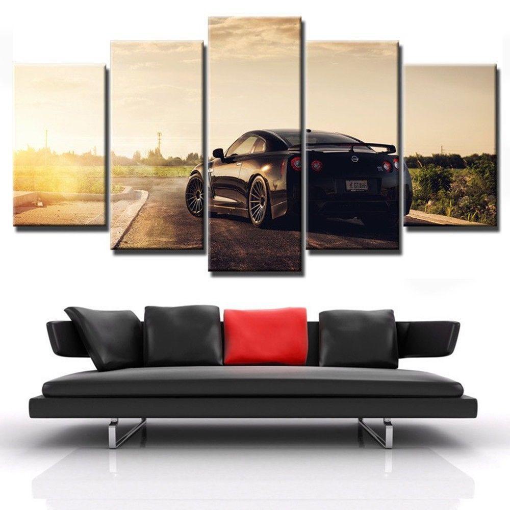 Black Nissan Gtr Sports Car – Automative Canvas Wall Art
