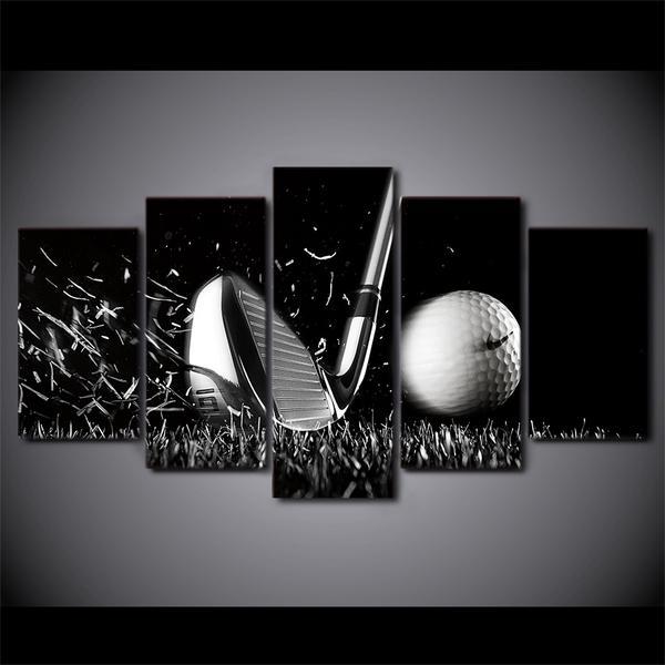 Black / White Golf Golfing – Sport Canvas Wall Art