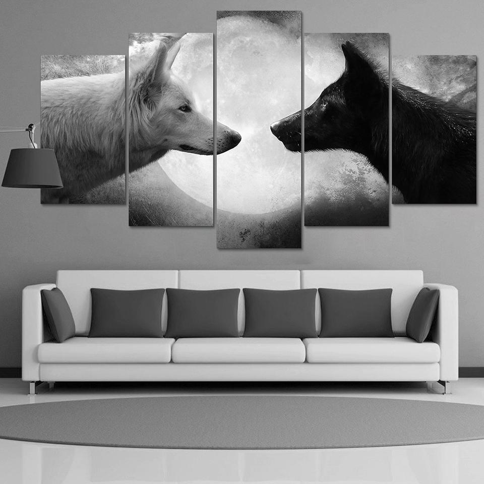 Black White Wolf – Animal Canvas Wall Art