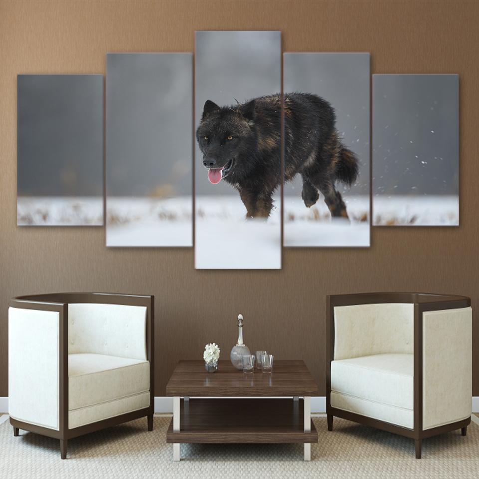 Black Wolf – Animal Canvas Wall Art
