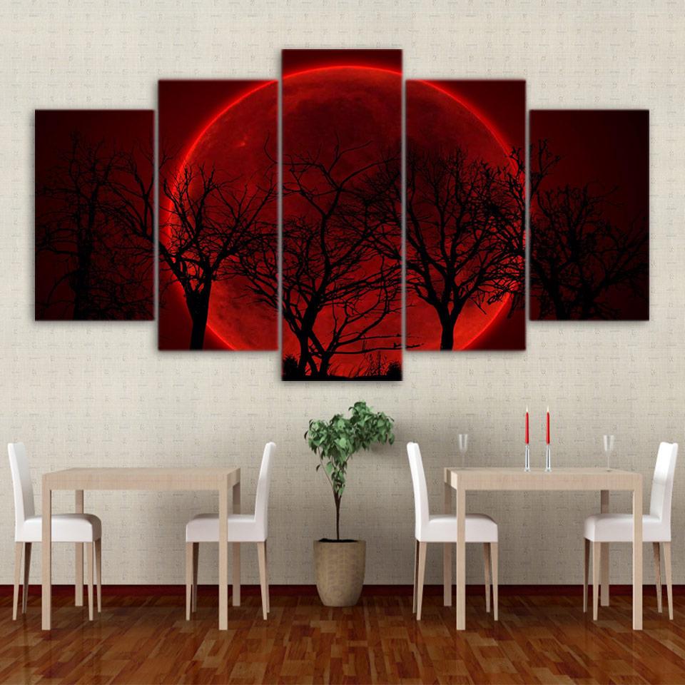 Blood Moon Tree – Nature Canvas Wall Art