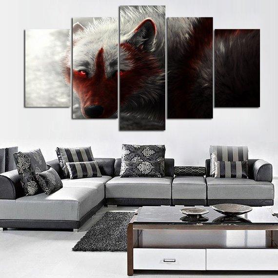 Blood Wolf 5 – Animal Canvas Wall Art