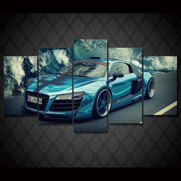 Blue Audi R8 Exotic Car 1 – Automative Canvas Wall Art