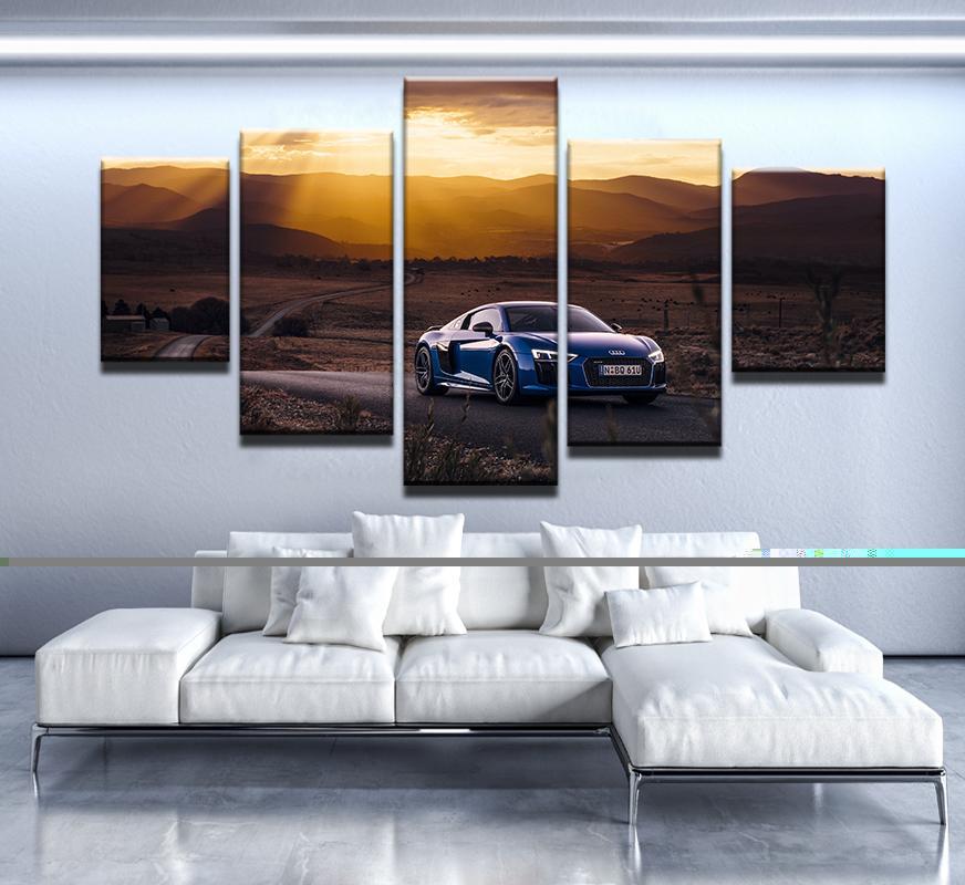 Blue Audi R8 V10 – Automative Canvas Wall Art