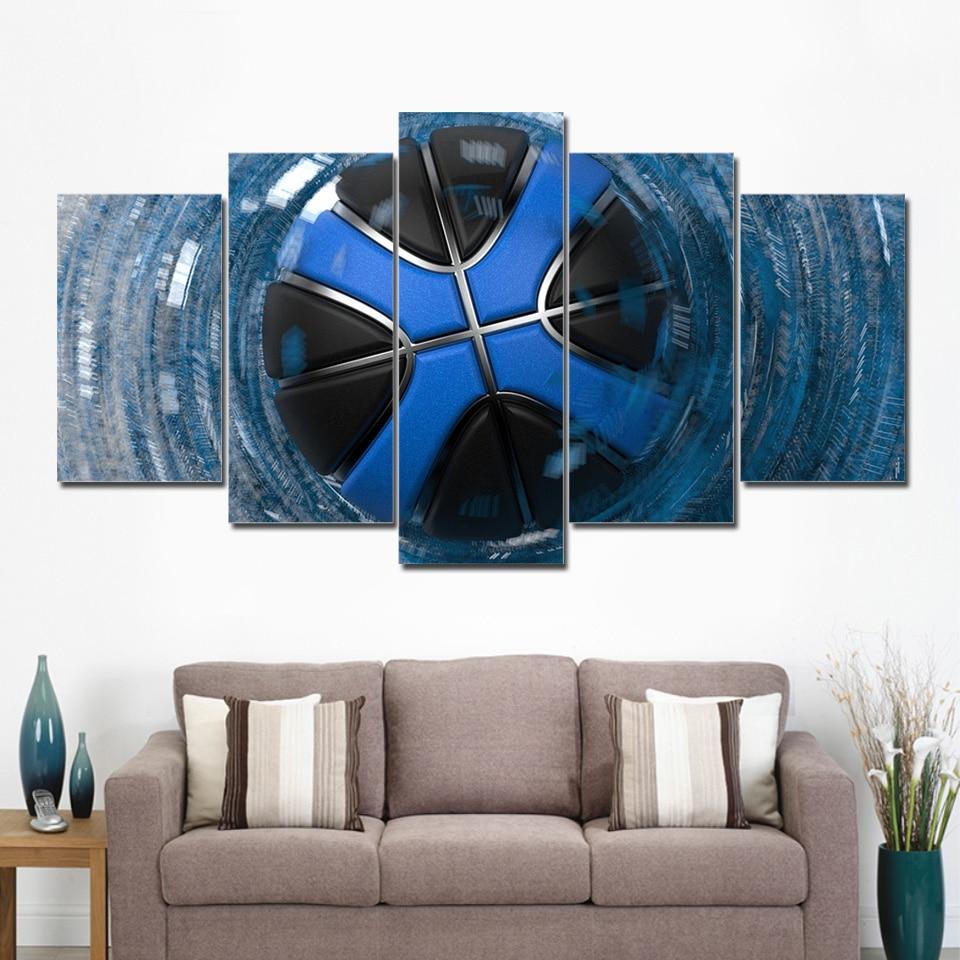 Blue Basketball 01 – Sport Canvas Wall Art