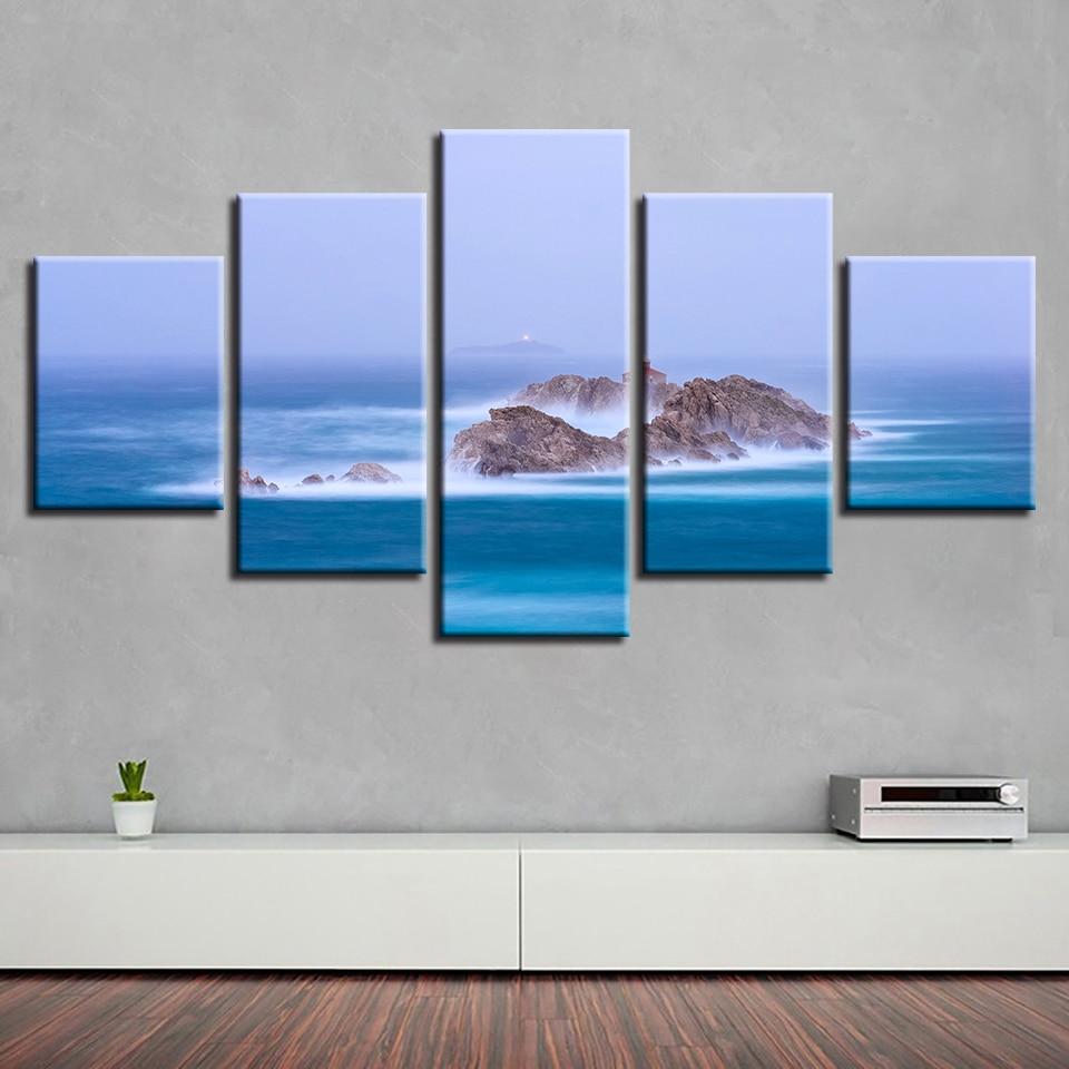 Blue Big Sea And Island – Space Canvas Wall Art