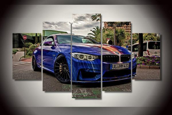 Blue Bmw Sports Car – Automative Canvas Wall Art