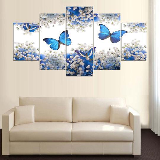 Blue Butterflies – Nature Canvas Wall Art