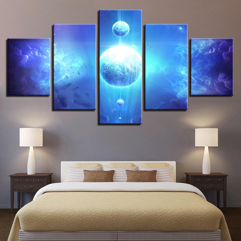 Blue Earth Planets – Space Canvas Wall Art
