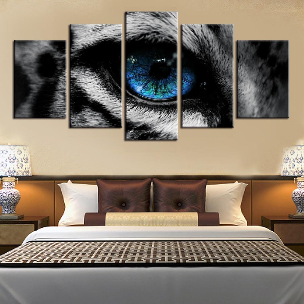 Blue Eye Of A Leopard – Animal Canvas Wall Art