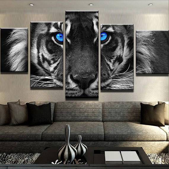 Blue Eyed Tiger Animal – Canvas Wall Art