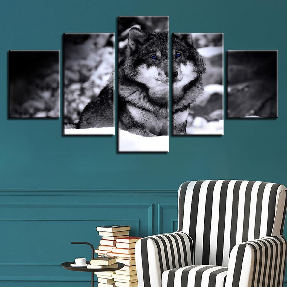 Blue Eyes Wolf – Animal Canvas Wall Art