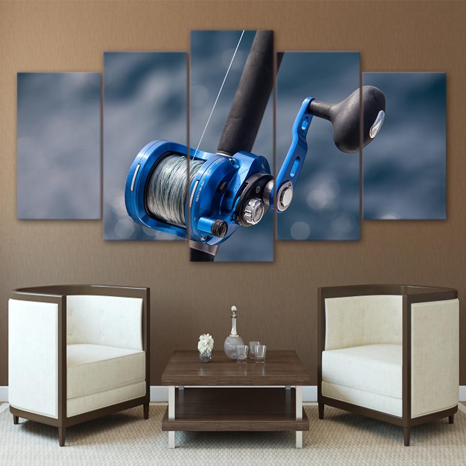 Blue Fishing Rod – Fishing Canvas Wall Art