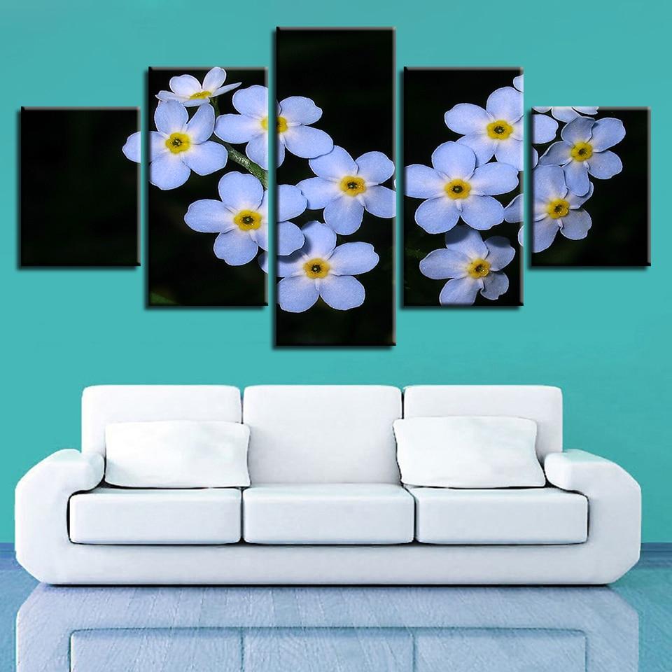 Blue Flowers 01 – Nature Canvas Wall Art