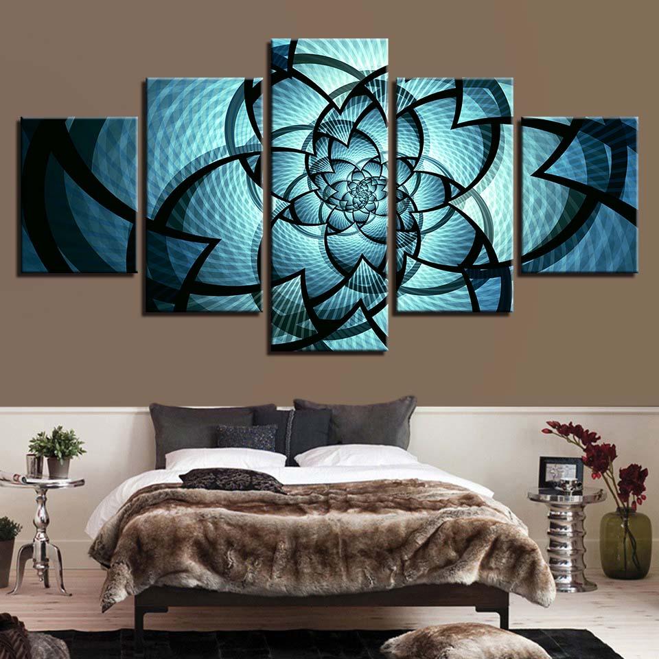 Blue Flowers Pattern – Abstract Canvas Wall Art Blue Flowers Pattern – Abstract Canvas Wall Art