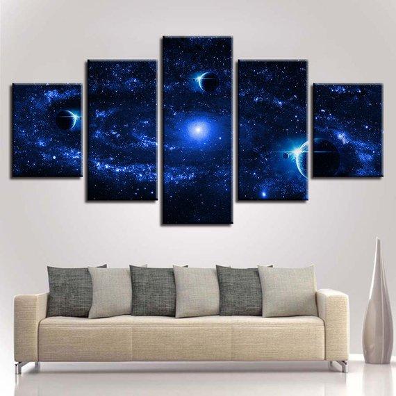 Blue Galaxy 01 – Space Canvas Wall Art
