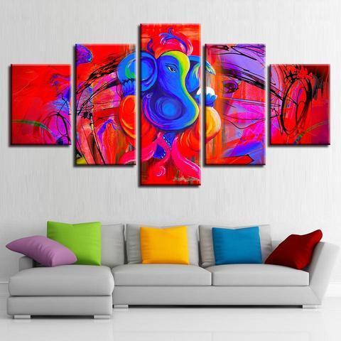 Blue Ganesha – Religion Canvas Wall Art