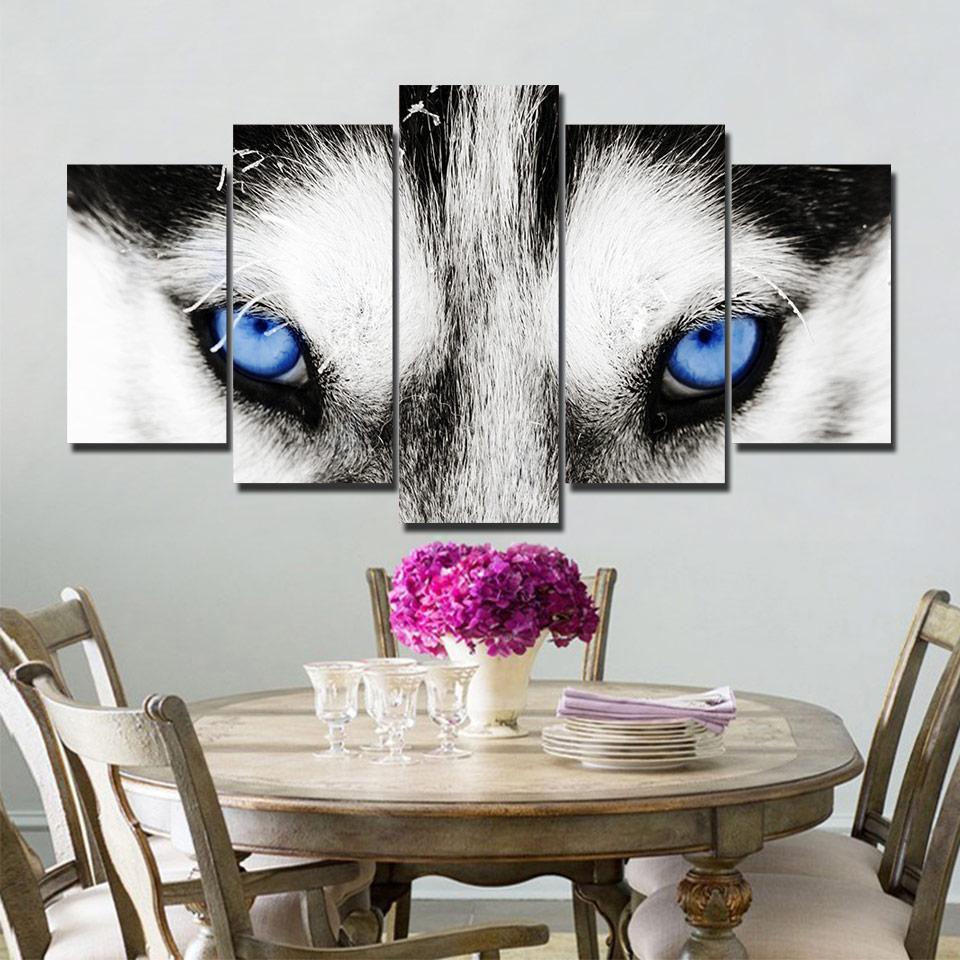 Blue Ice Wolf Eyes – Animal Canvas Wall Art
