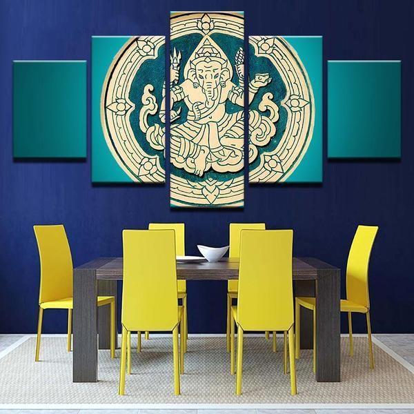 Blue Lord Ganesha – Religion Canvas Wall Art