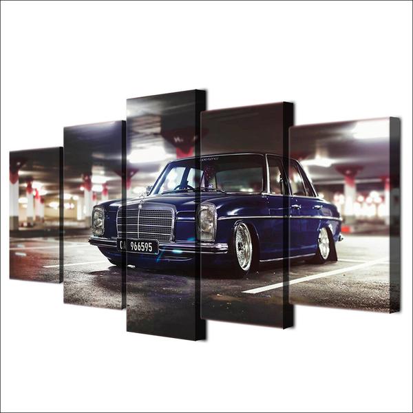 Blue Mercedes Lowered Slammed 1 – Automative Canvas Wall Art
