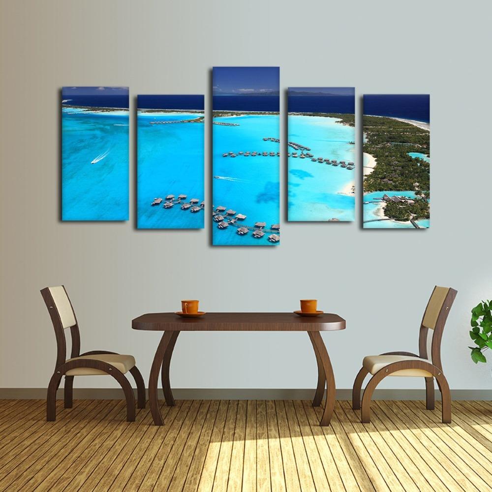 Blue Ocean Aerial View Wall Coast View – Nature Canvas Wall Art