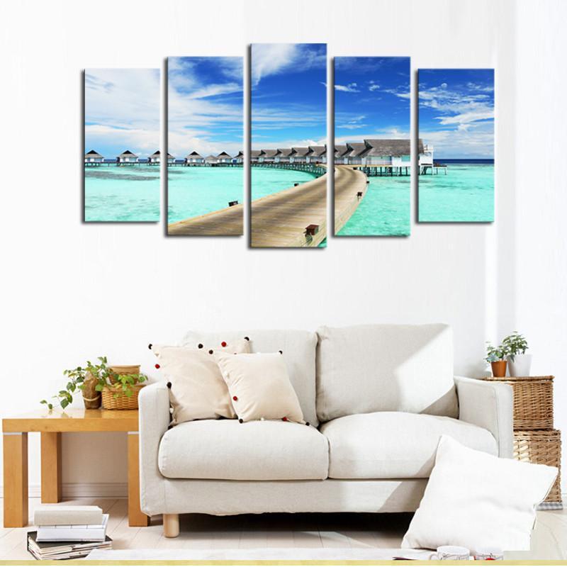 Blue Ocean Sky And Beaches – Space Canvas Wall Art