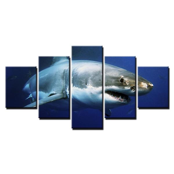 Blue Ocean White Shark 1 – Animal Canvas Wall Art