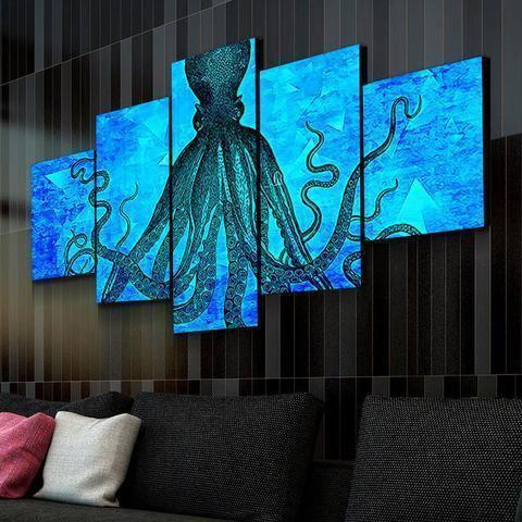 Blue Octopus Animal – Canvas Wall Art