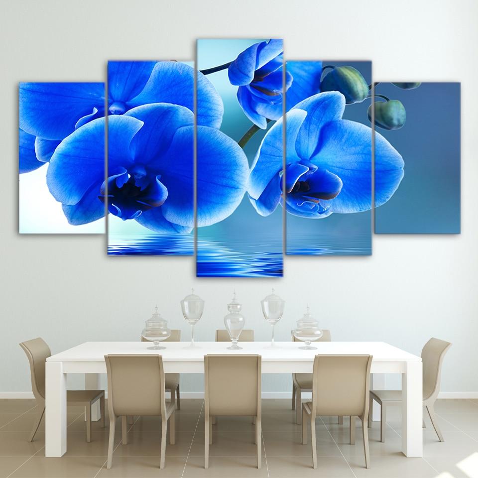 Blue Orchid Flowers – Nature Canvas Wall Art