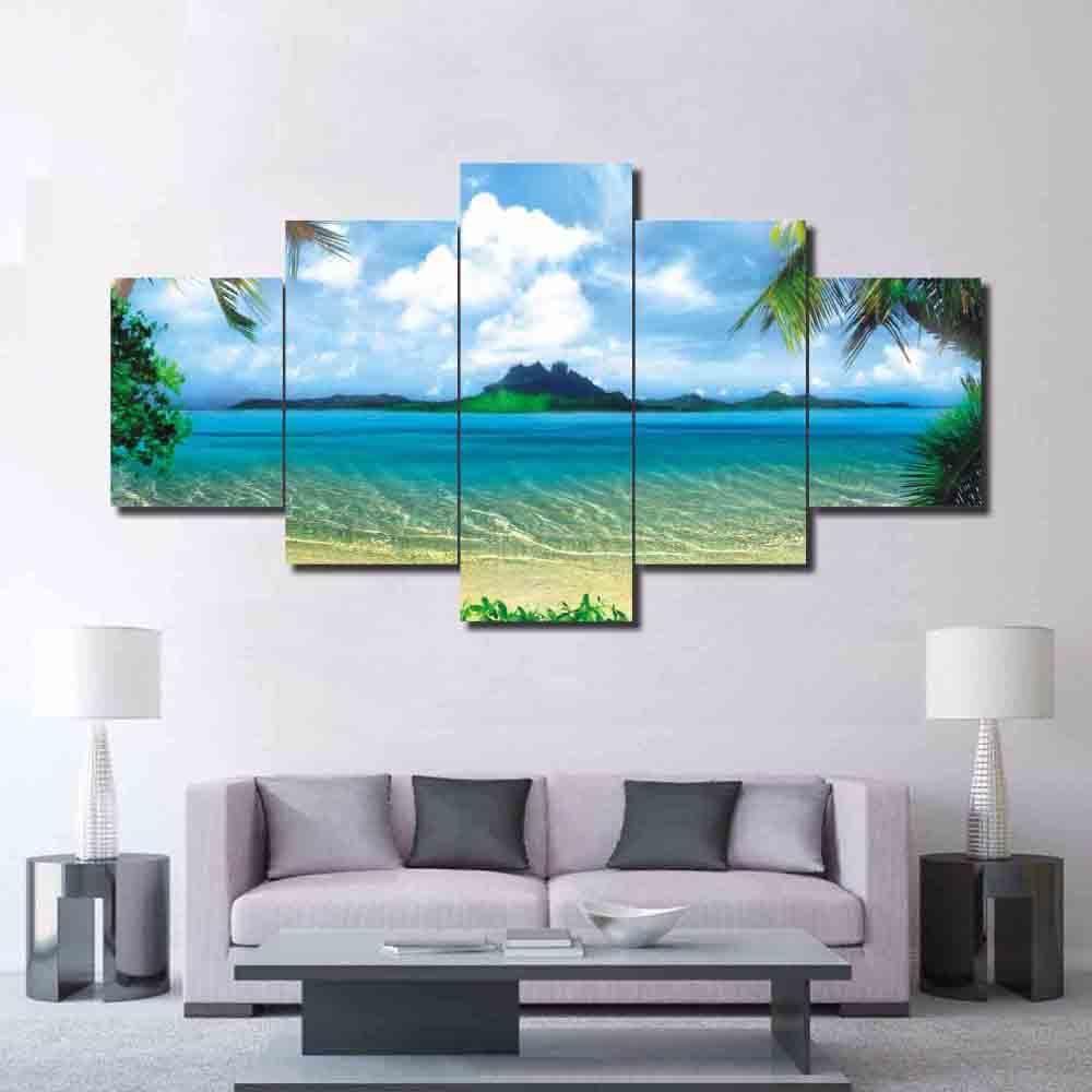 Blue Sea And Island – Space Canvas Wall Art