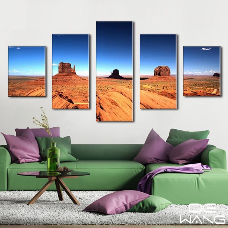 Blue Sky And Desert Landscape – Nature Canvas Wall Art
