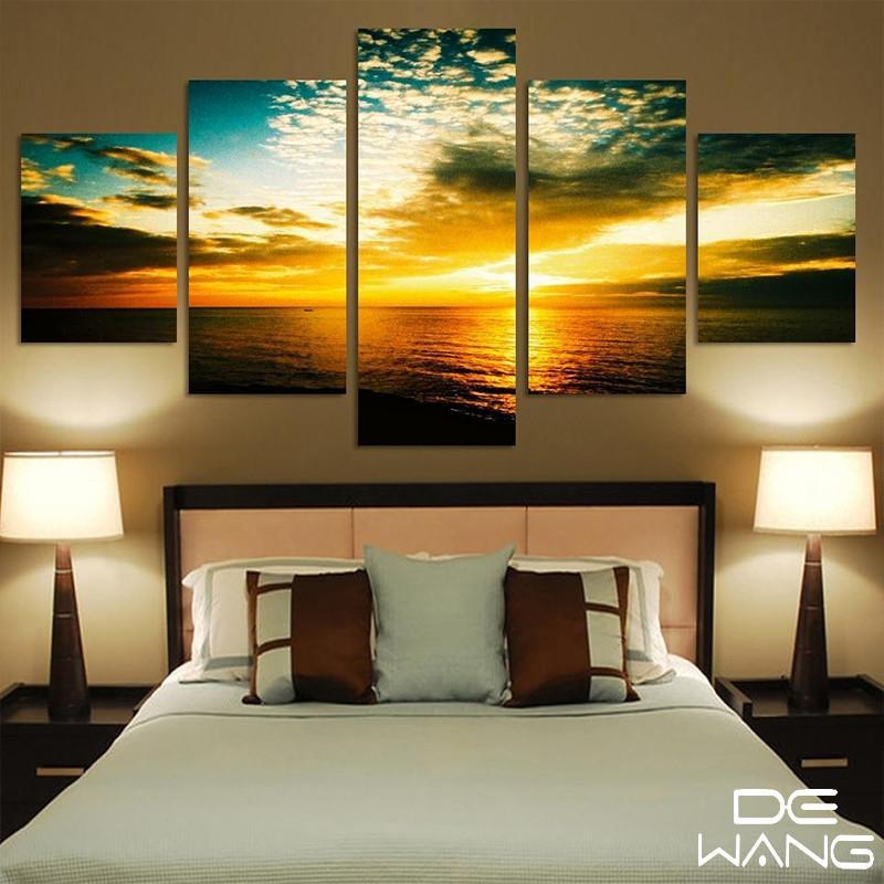 Blue Sky And Ocean Sunset – Nature Canvas Wall Art