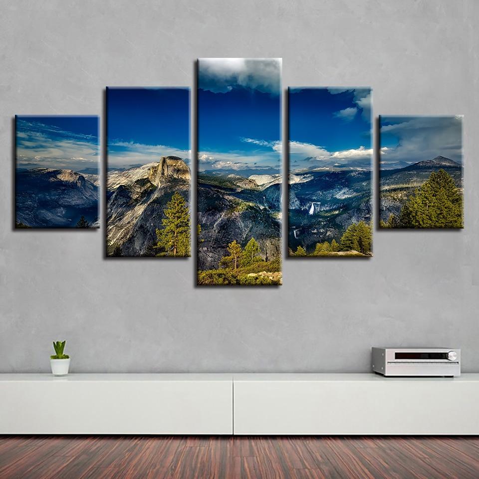 Blue Sky White Cloud And Mountain 1 – Nature Canvas Wall Art