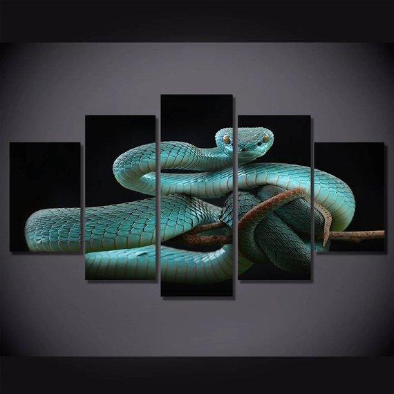 Blue Snake – Animal Canvas Wall Art