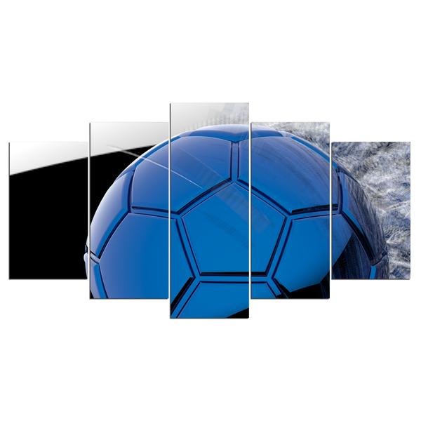Blue Soccer Foot Ball – Sport Canvas Wall Art