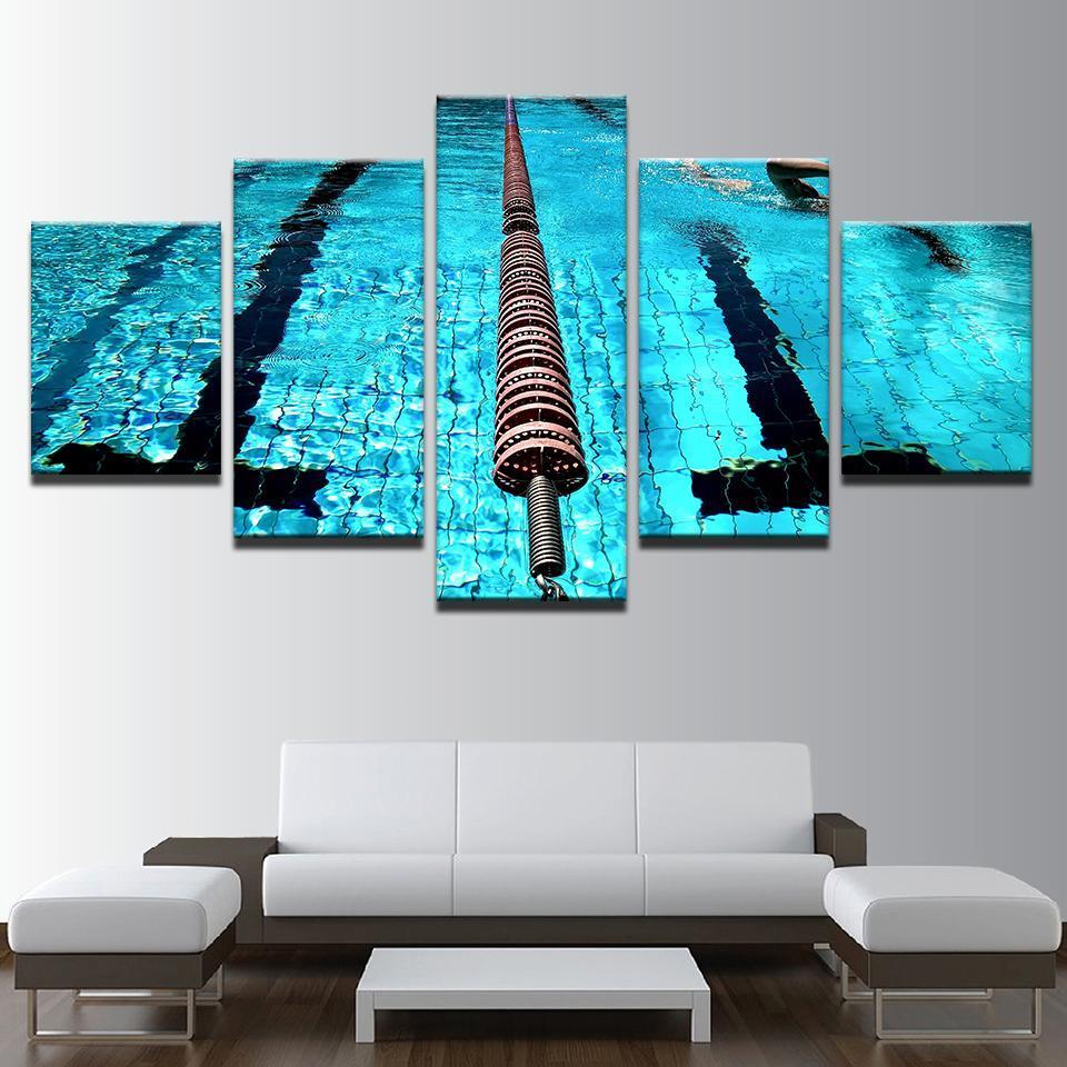 Blue Swimming Pool Landscape – Sport Canvas Wall Art