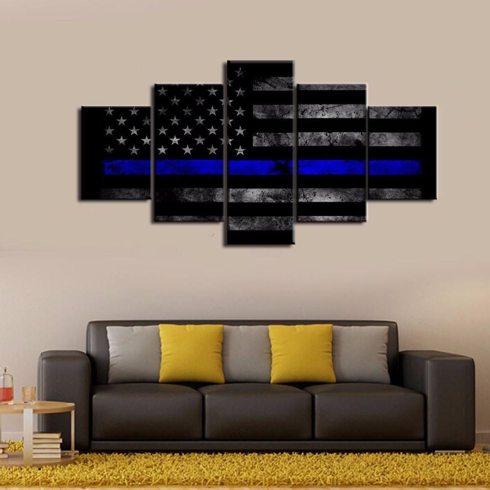 Blue Thin Line – Abstract Canvas Wall Art