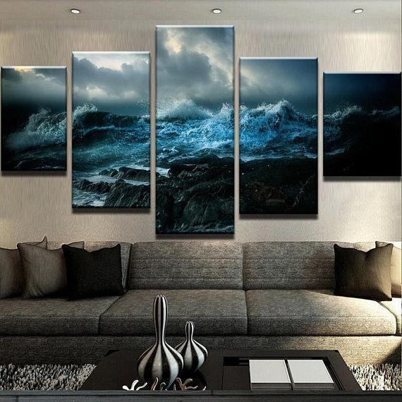 Blue Waves Ocean – Nature Canvas Wall Art