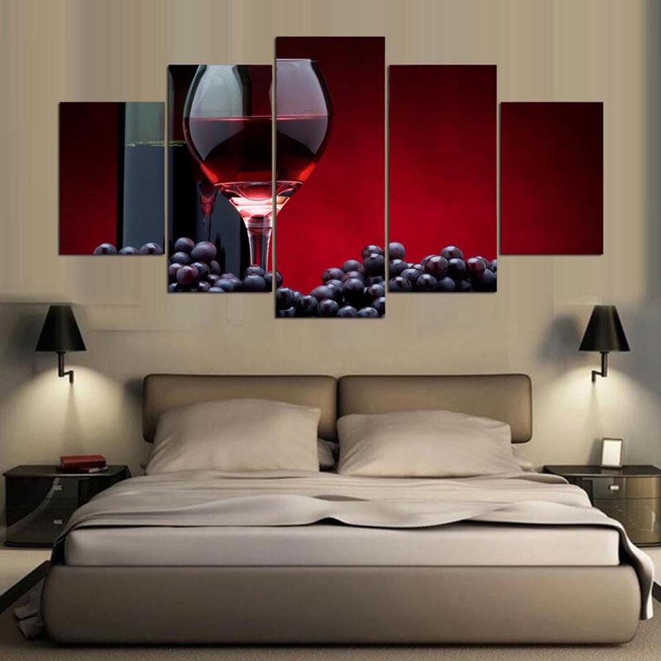 Blueberries Grapes – Wine Canvas Wall Art