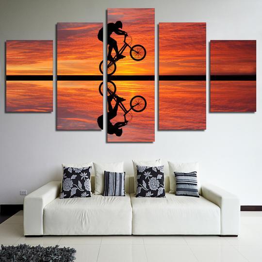 Bmx At Sunset – Sport Canvas Wall Art