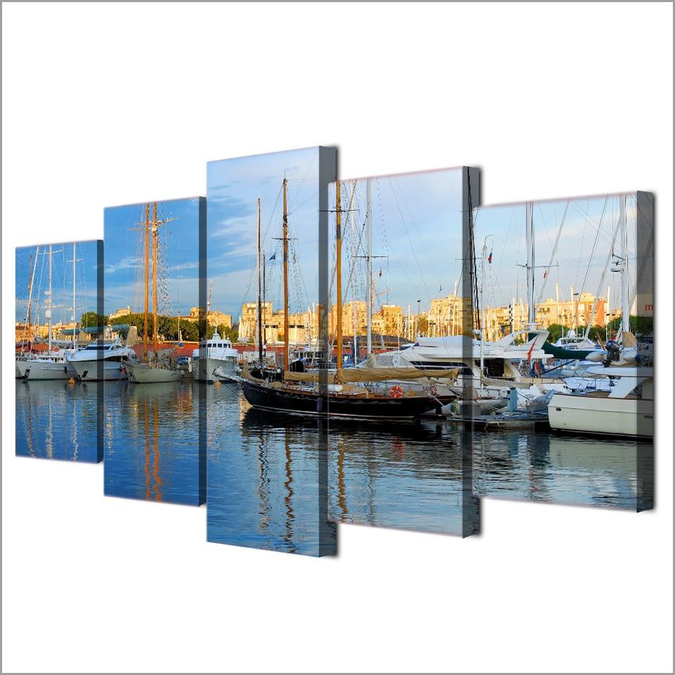 Boat Harbor 01 – Space Canvas Wall Art