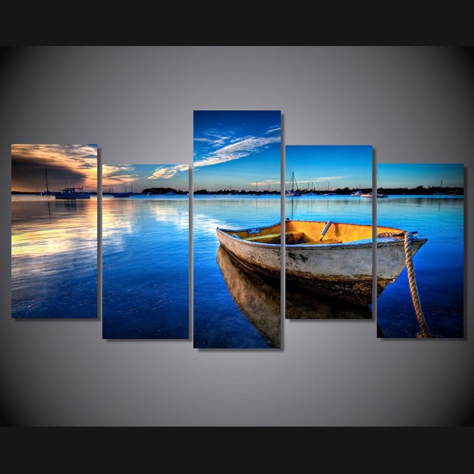 Boat On The Sea 01 – Space Canvas Wall Art