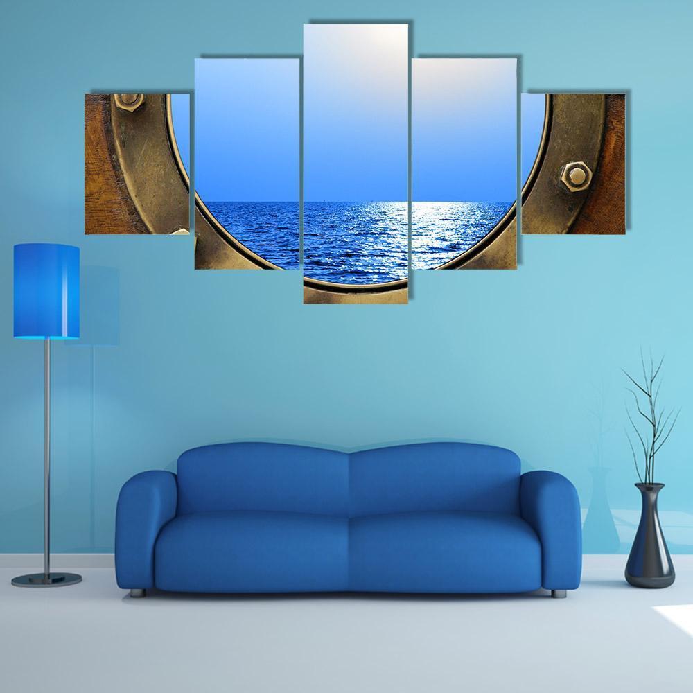 Boat Porthole With Ocean View Multi – Nature Canvas Wall Art
